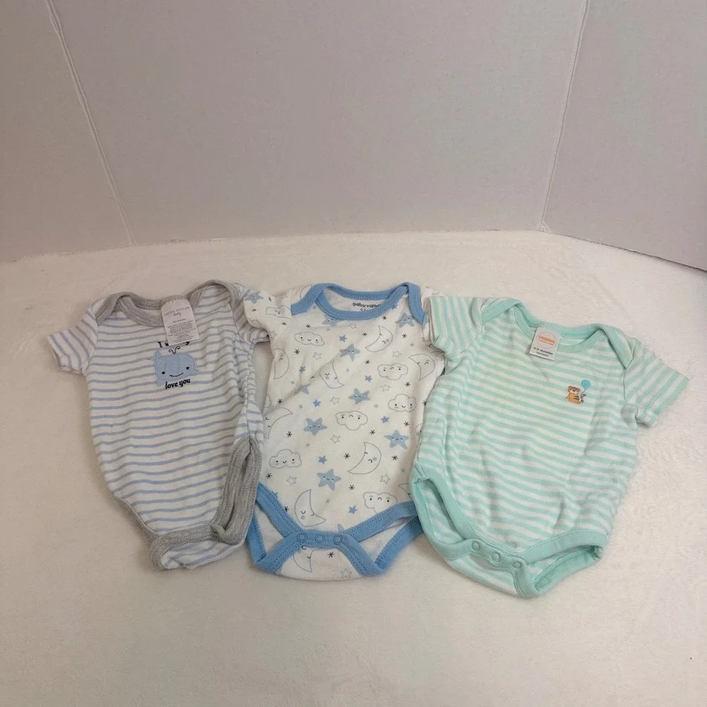 Gerber Gymboree Baby Bodysuit Lot 10pc Kids 0-3M Multi Excellent Dino Stripes